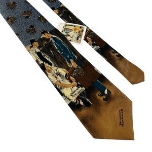 Norman Rockwell Artistic Brown and Black Silk Tie